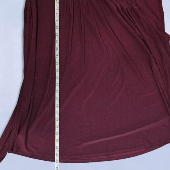 Avenue Burgundy Shirt Dress Size 14/16 | Button Front Midi Belted Plus Size - Picture 7 of 7